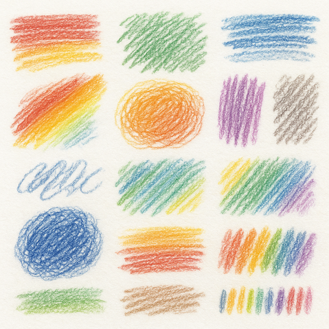 Close-up of blended colored pencils on an adult coloring page