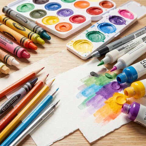 Adult coloring page showing corrected mistakes with colored pencils